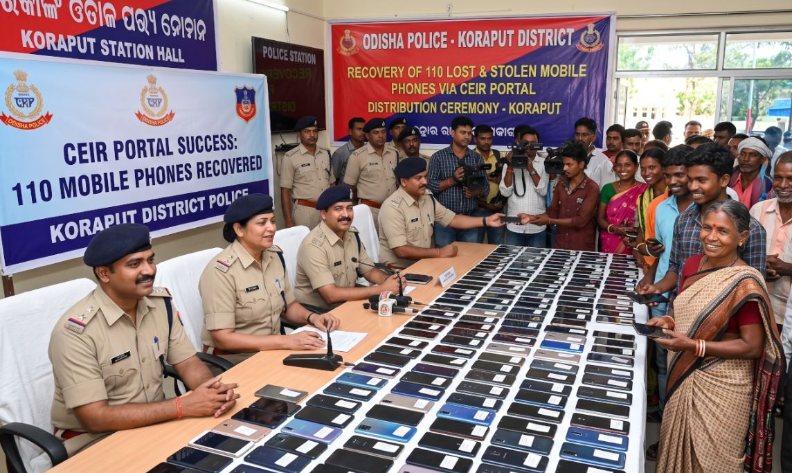 Odisha Police Recover 110 Lost and Stolen Mobile Phones Using CEIR Portal in Koraput
